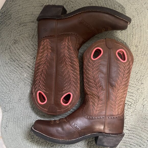 Ariat Heritage Rancher Cowboy Women's 7B Pink Stitching - Picture 4 of 12